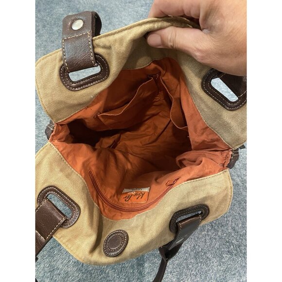 Canvas And Fabric Fossil Key Tote Shoulder Bag Purse - Picture 13 of 13